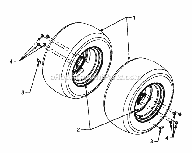 Rear Wheels Diagram and Parts List for 3185 14A-665-100 Cub Cadet Lawn Tractor